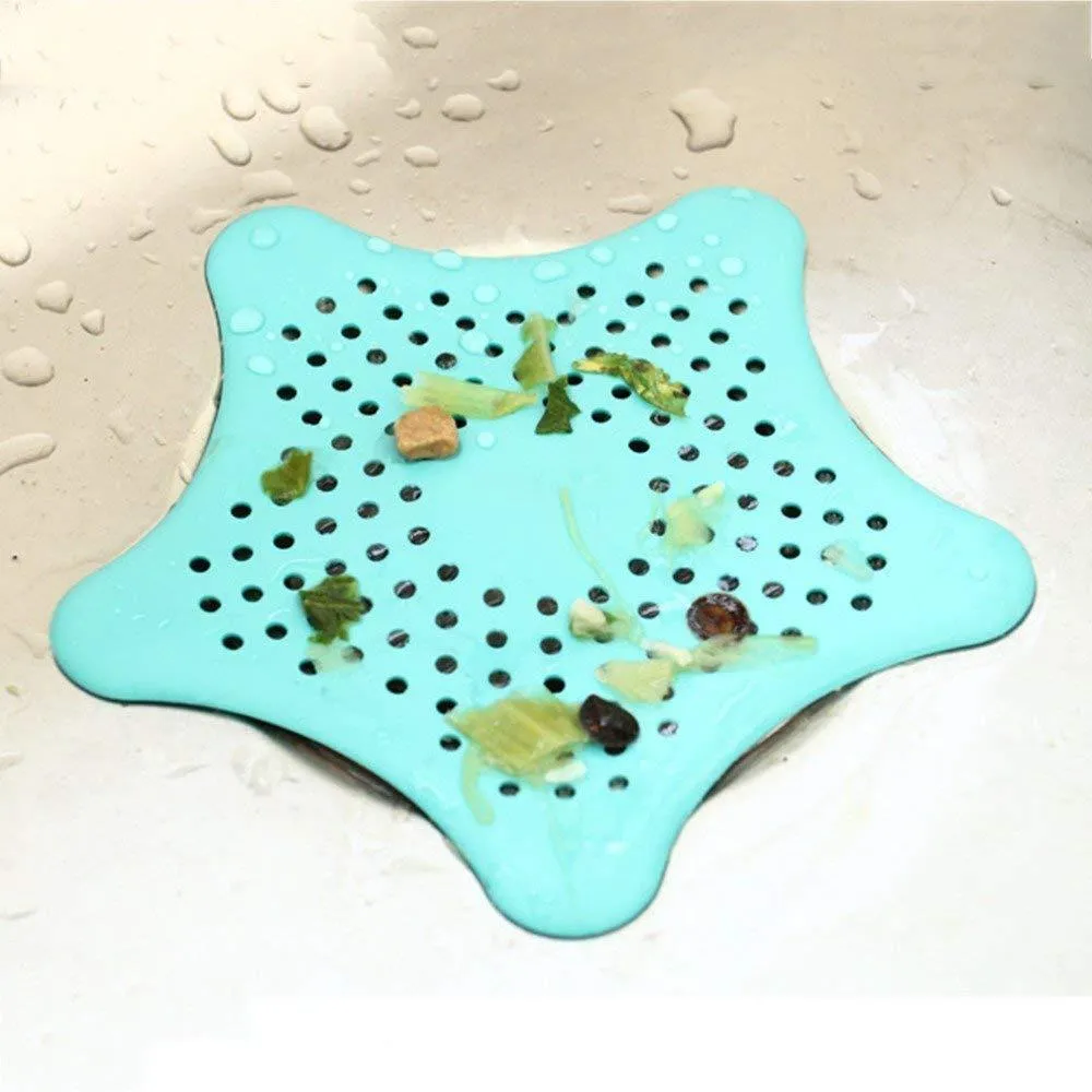 0829 Silicone Star Shaped Sink Filter Bathroom Hair Catcher Drain Strainers for Basin