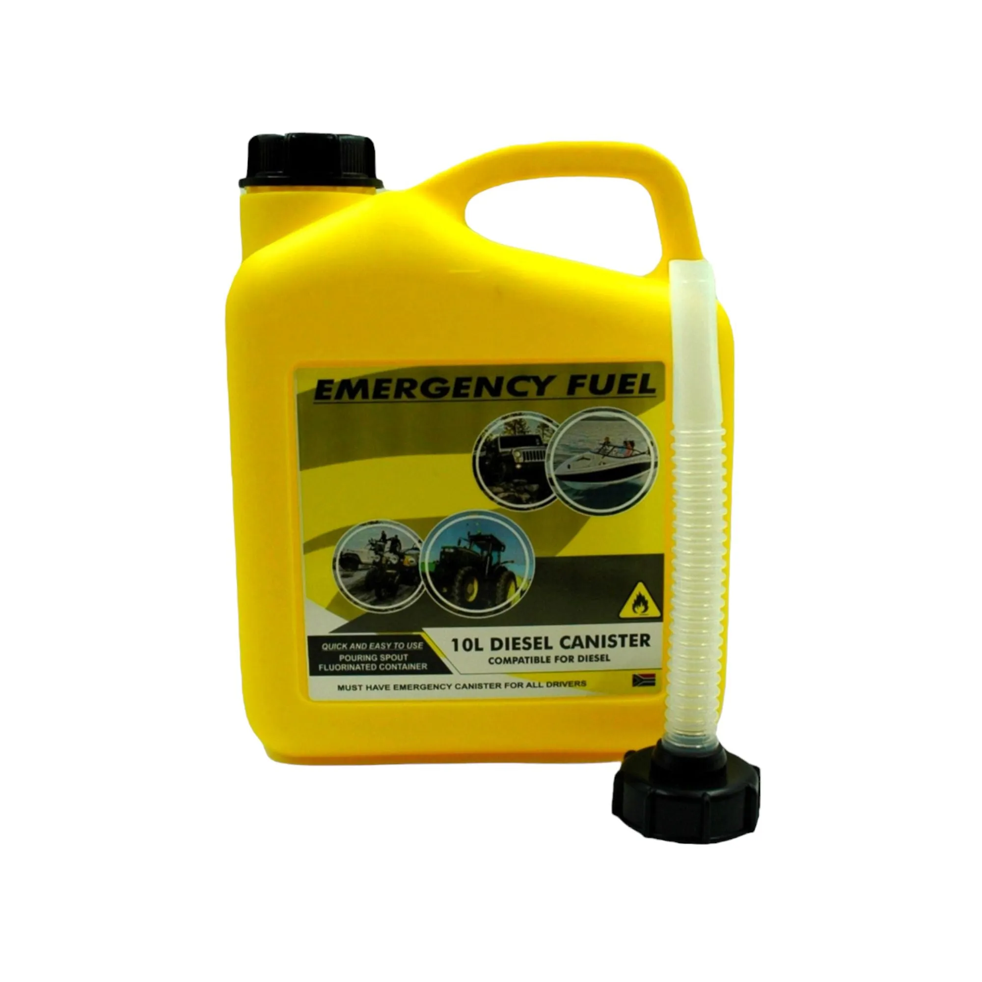 10L Plastic Fuel Jerry Can Diesel Yellow