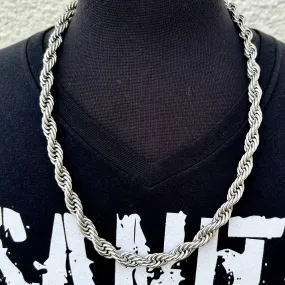 10MM Rope Chain Necklace - Polished Stainless - TR03