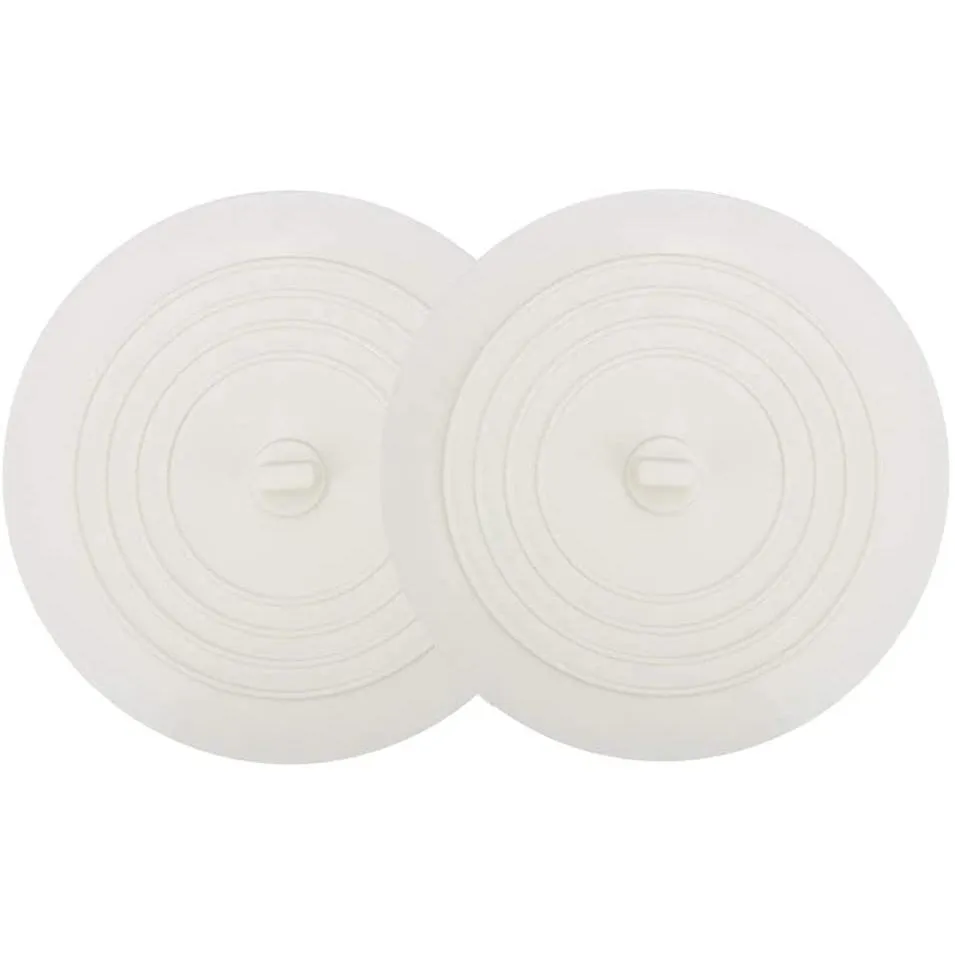 2-Pack: 6" Large Silicone Drain Plug Hair Stopper Flat Suction Cover