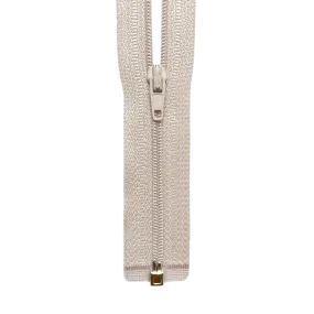 24" #3 Coil One-Way Separating Zipper - Beige