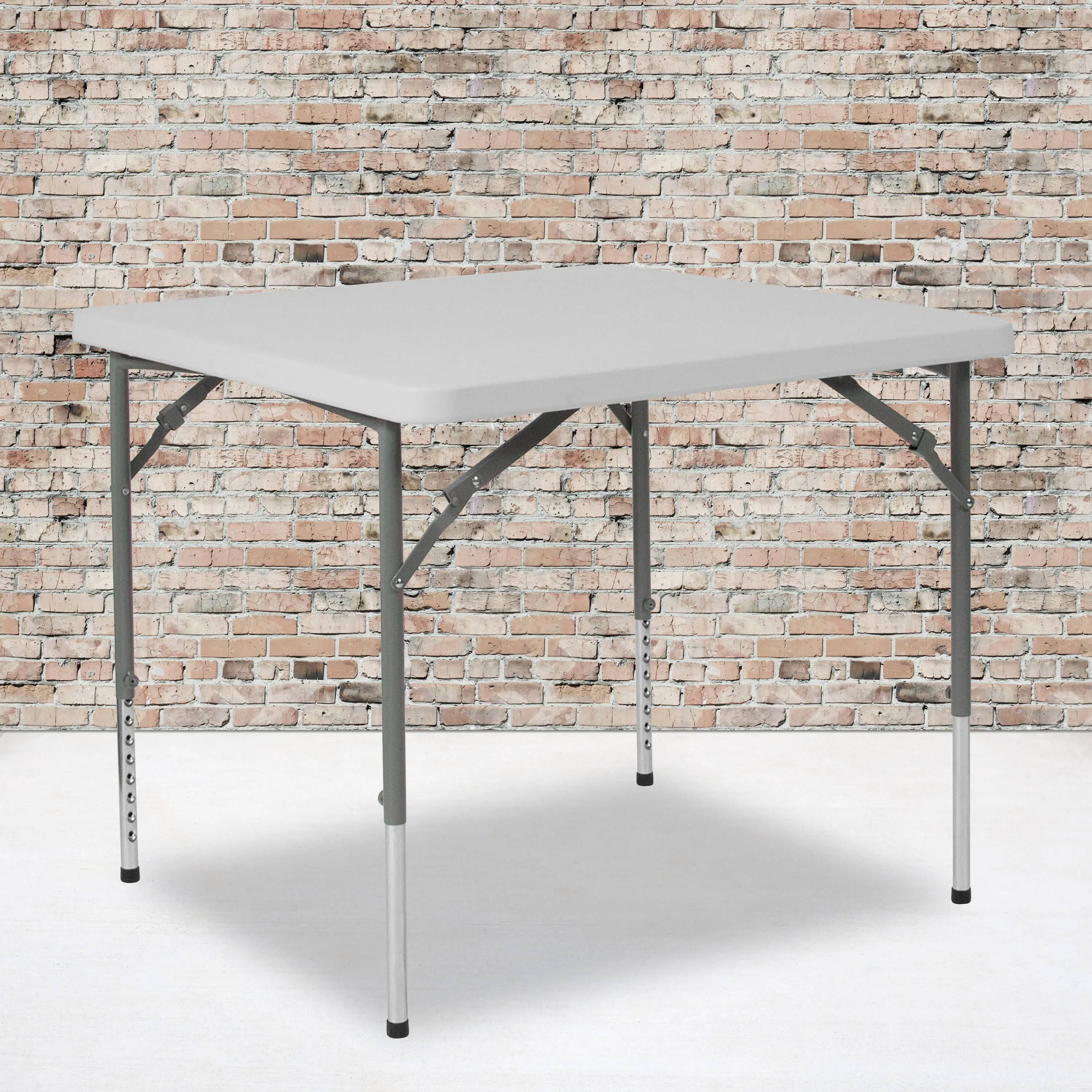 2.79-Foot Square Height Adjustable Plastic Folding Table