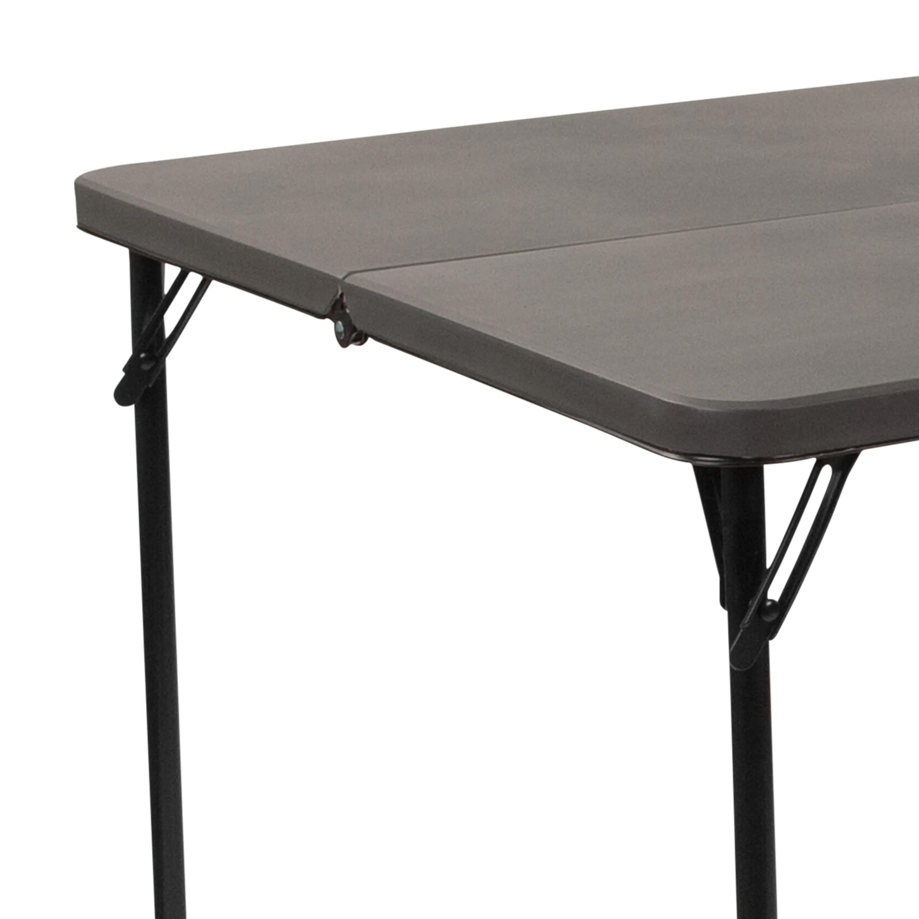 2.83-Foot Square Bi-Fold Plastic Folding Table with Carrying Handle