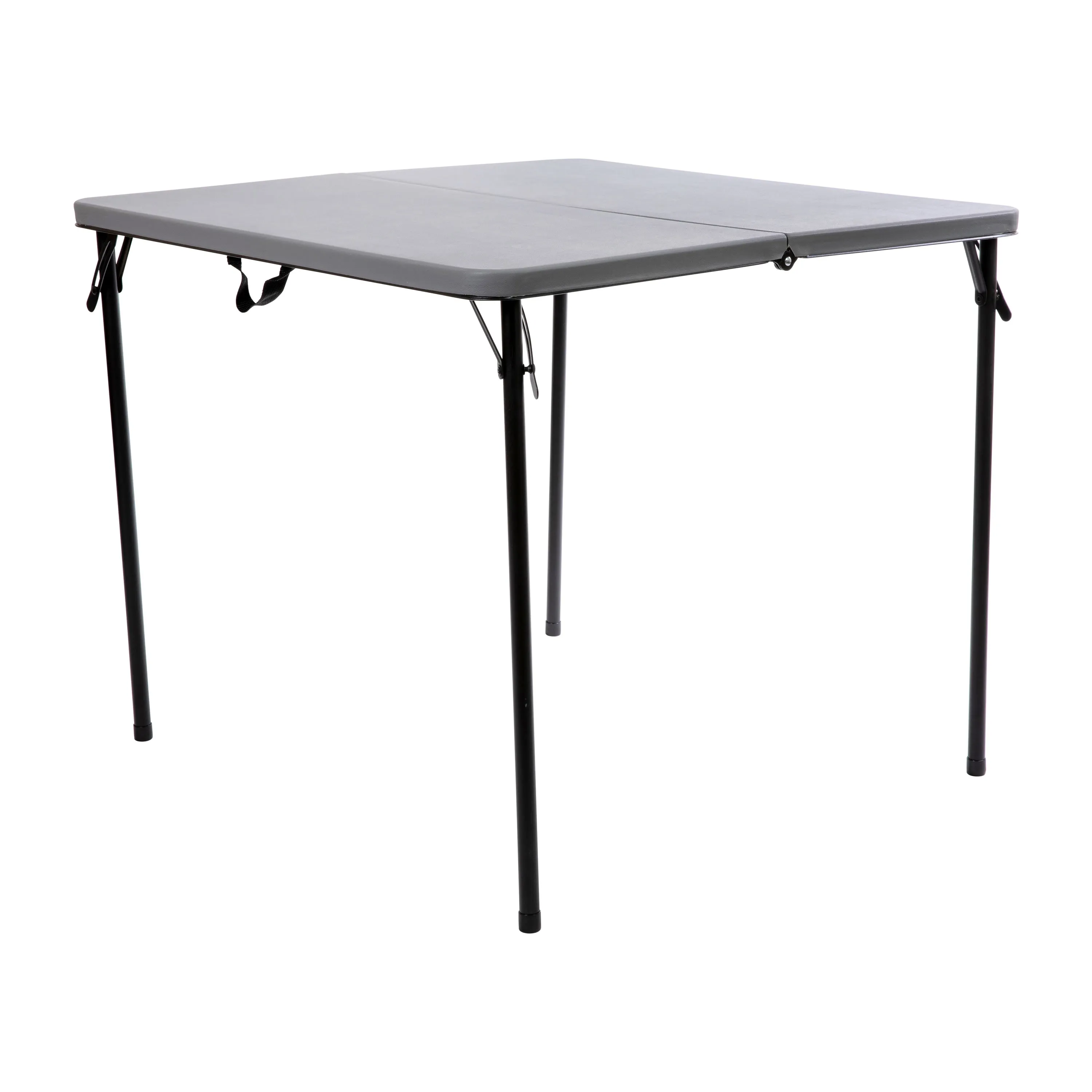 2.83-Foot Square Bi-Fold Plastic Folding Table with Carrying Handle