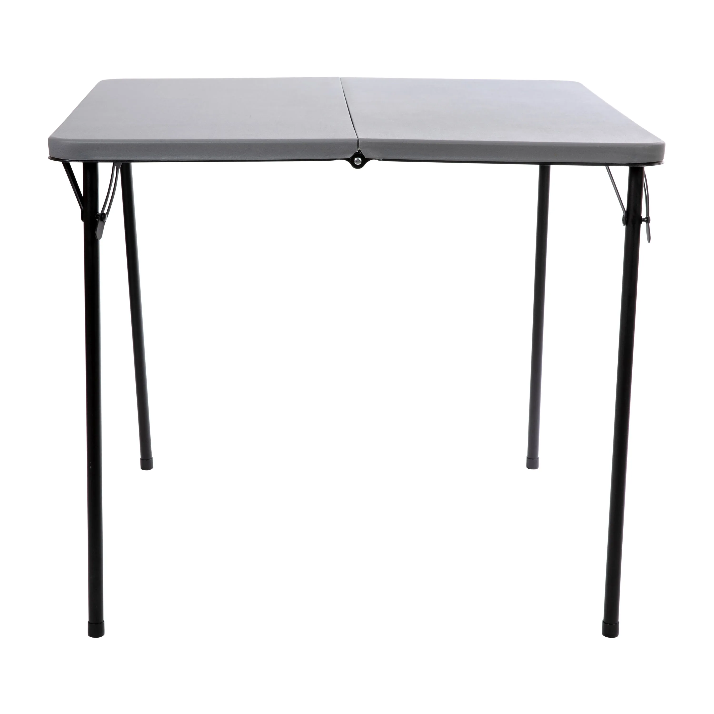 2.83-Foot Square Bi-Fold Plastic Folding Table with Carrying Handle