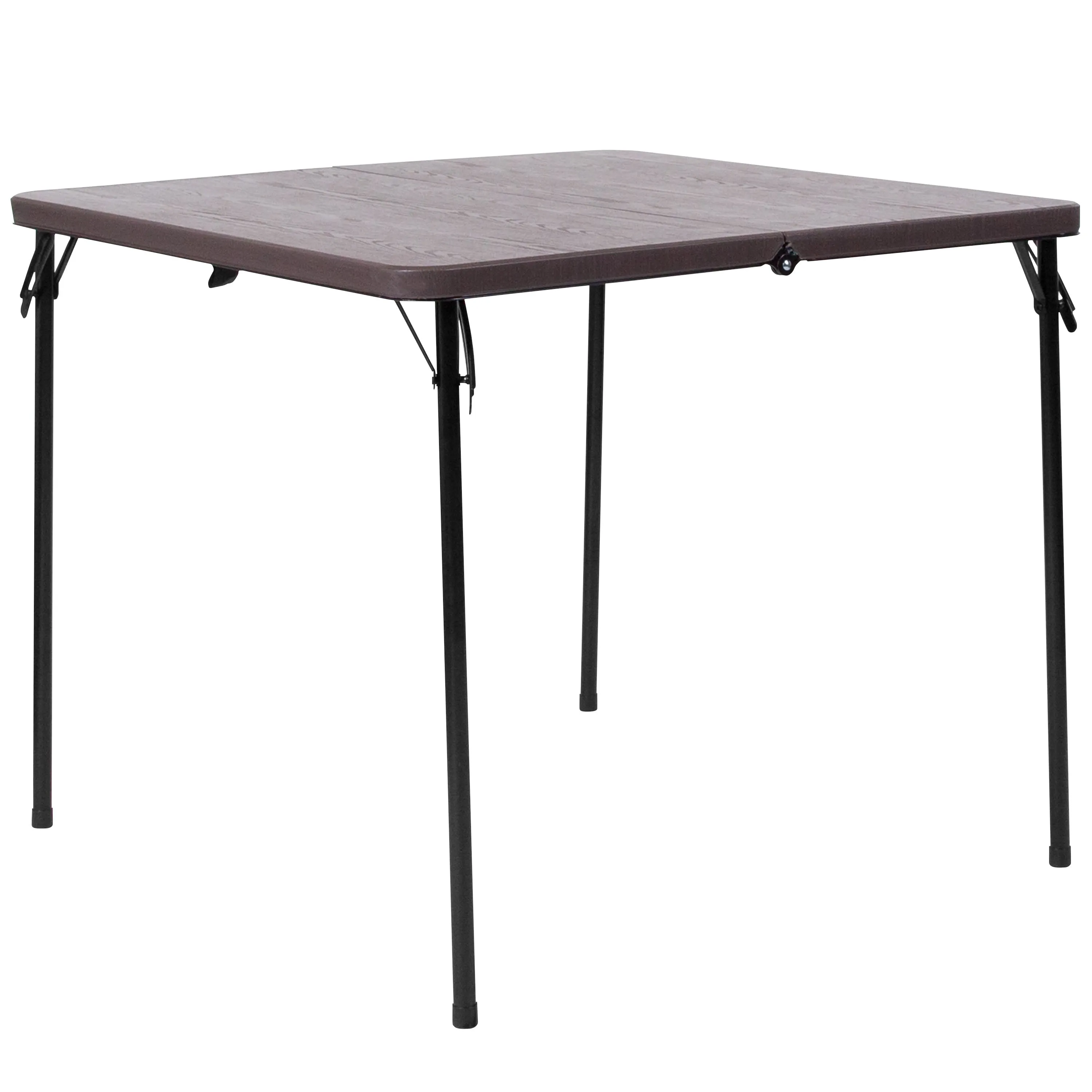 2.83-Foot Square Bi-Fold Plastic Folding Table with Carrying Handle