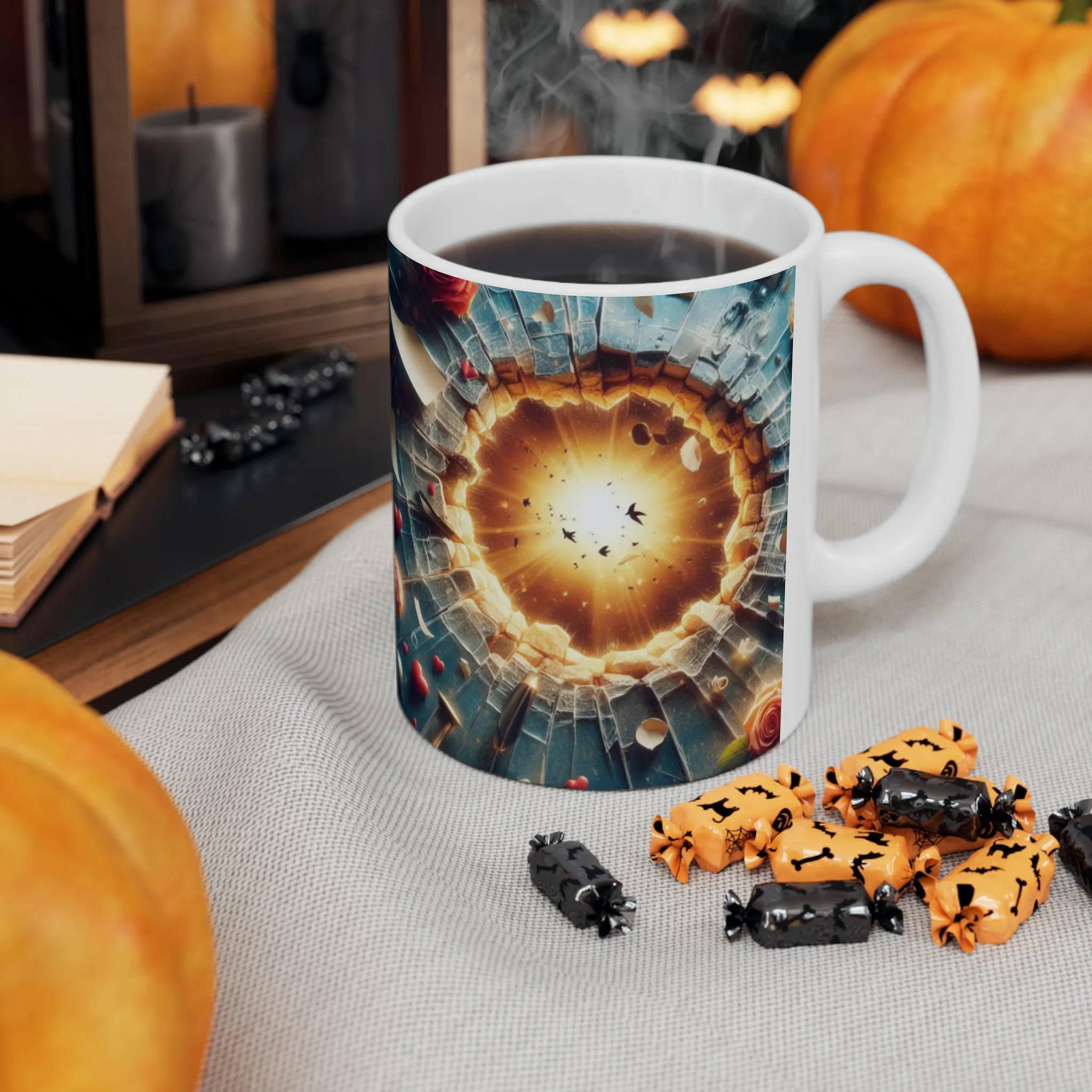 3D Hearts in Space | Ceramic Mug, 11oz