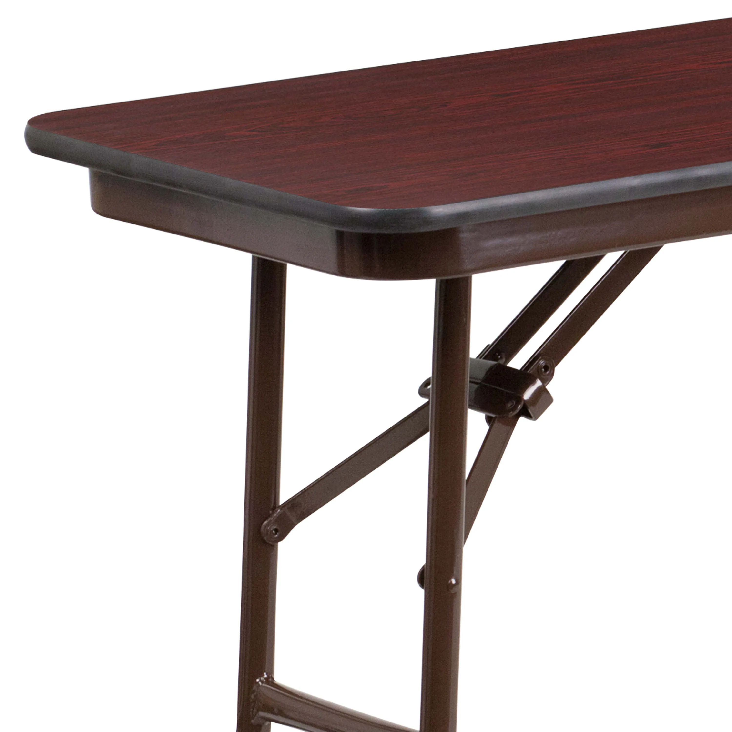 5-Foot Mahogany Melamine Laminate Folding Training Table