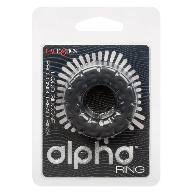 Alpha Liquid Silicone Prolong Tread Ring - Black