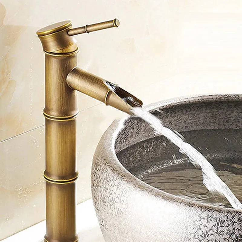 Antique Bamboo Style Faucet Vintage Faucet Hot and Cold Water Tap