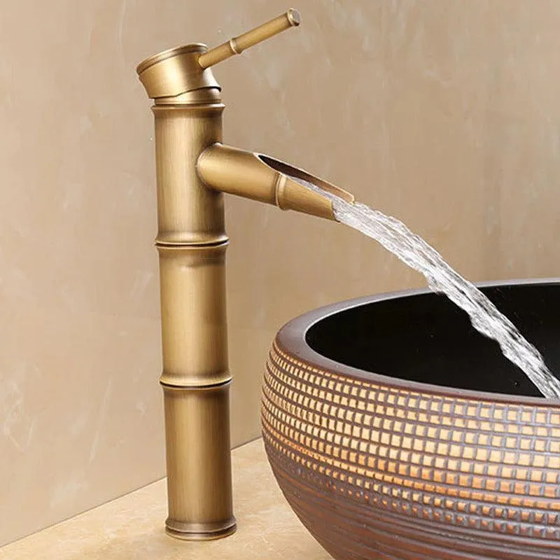 Antique Bamboo Style Faucet Vintage Faucet Hot and Cold Water Tap