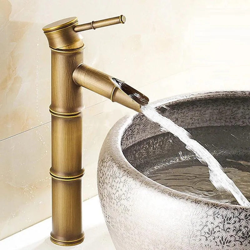 Antique Bamboo Style Faucet Vintage Faucet Hot and Cold Water Tap