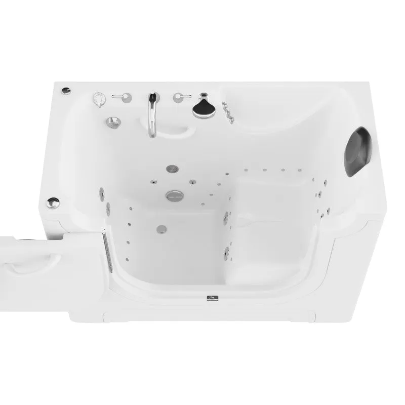 ANZZI 30 in. x 60 in. Left Drain Wheelchair Access Walk-In Whirlpool and Air Tub with Powered Fast Drain in White