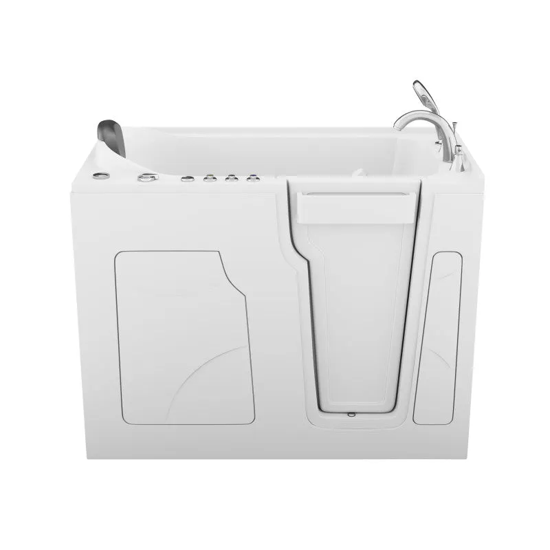 ANZZI Coupe Premier 53 - 60 in x 28 in. Right Drain Air and Whirlpool Jetted Walk-in Tub in White