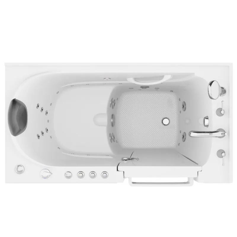 ANZZI Coupe Premier 53 - 60 in x 28 in. Right Drain Air and Whirlpool Jetted Walk-in Tub in White