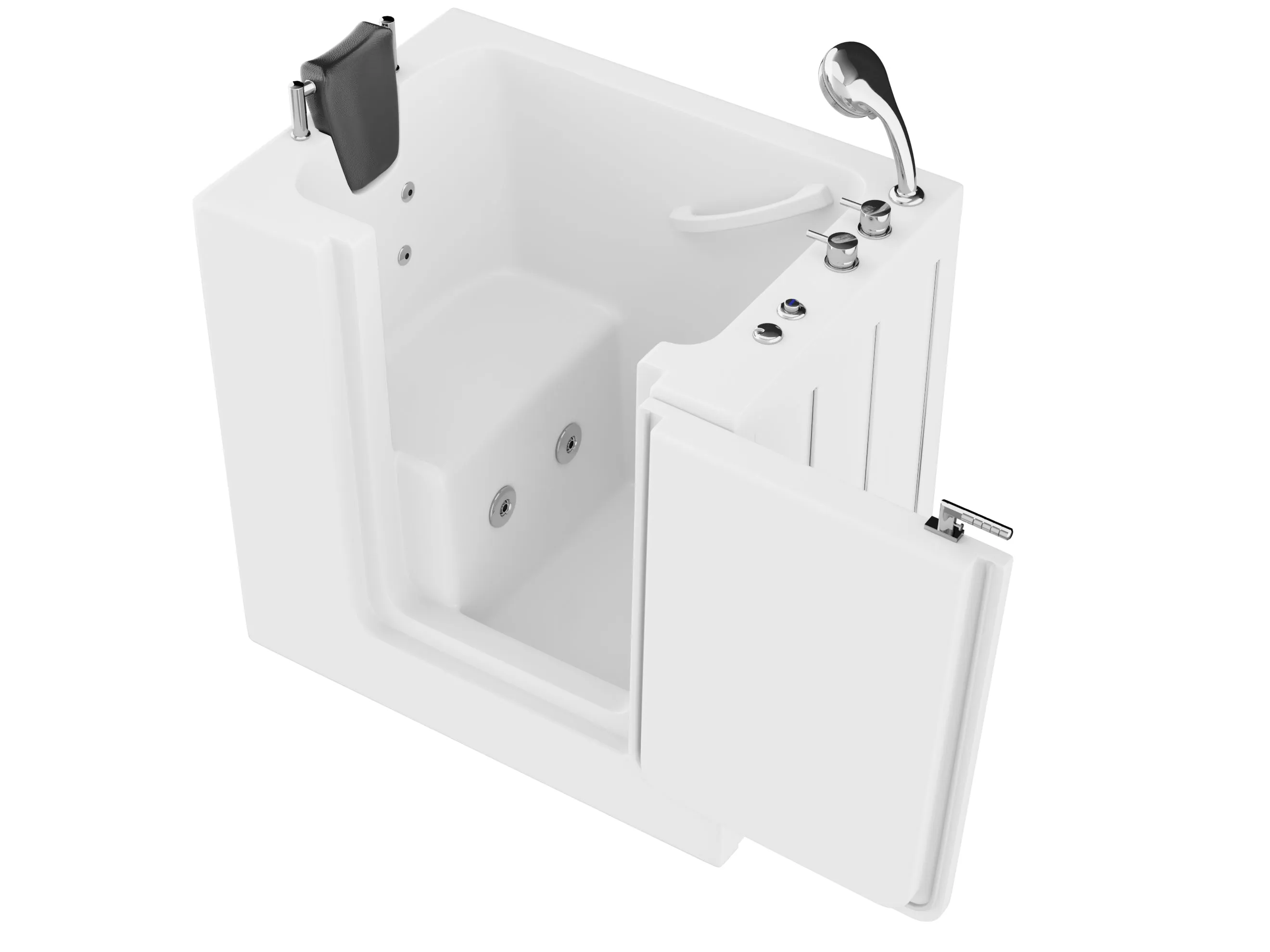 ANZZI Coupe Series 27 in. x 39 in. Right Drain Quick Fill Walk-In Whirlpool Tub in White