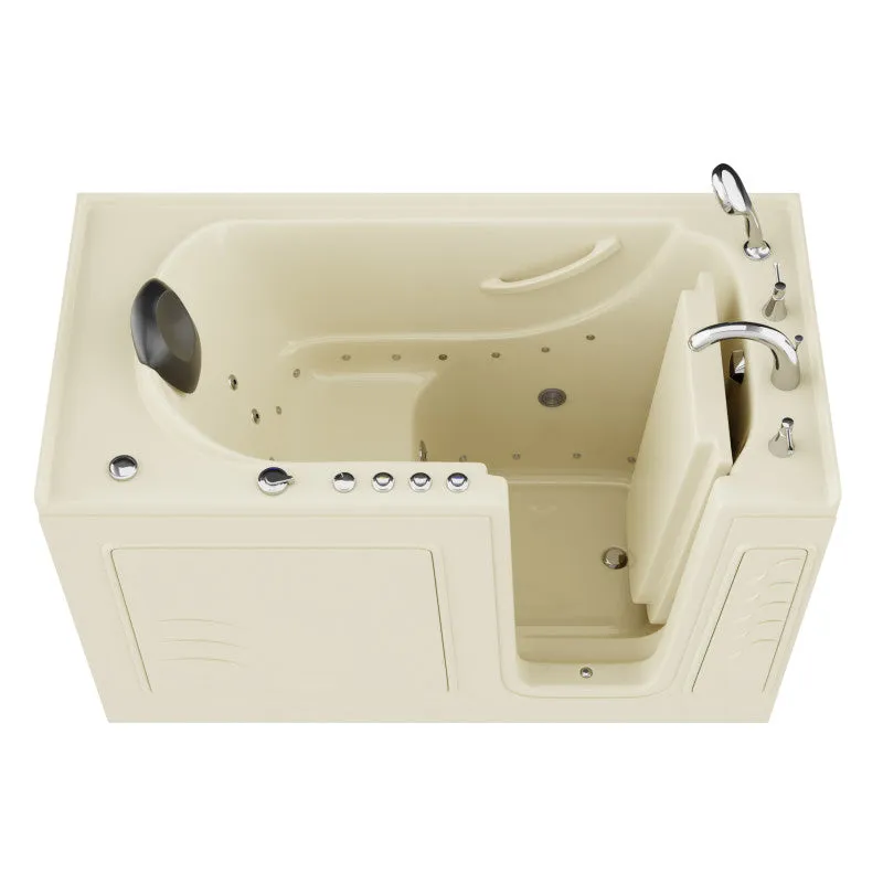 ANZZI Coupe Series 30 in. x 60 in. Right Drain Quick Fill Walk-In Whirlpool and Air Tub with Powered Fast Drain in Biscuit