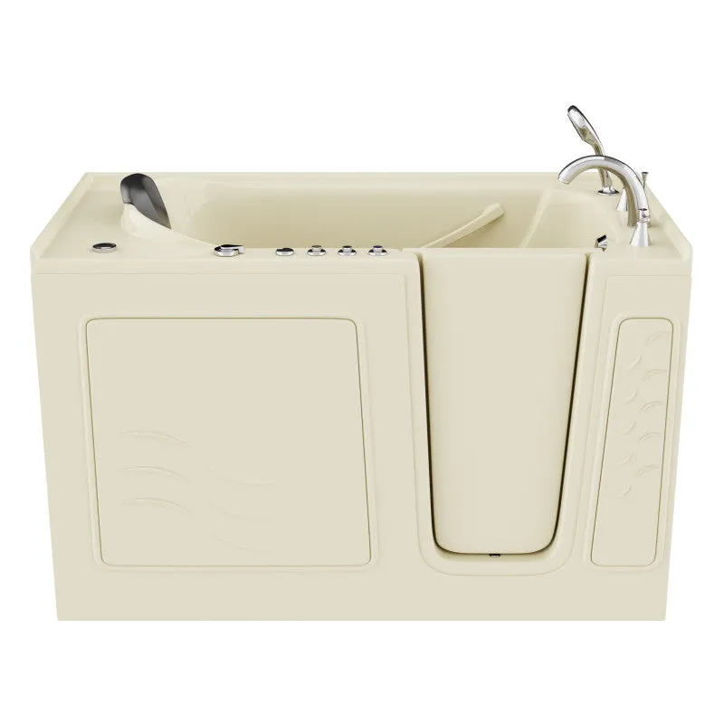 ANZZI Coupe Series 30 in. x 60 in. Right Drain Quick Fill Walk-In Whirlpool and Air Tub with Powered Fast Drain in Biscuit