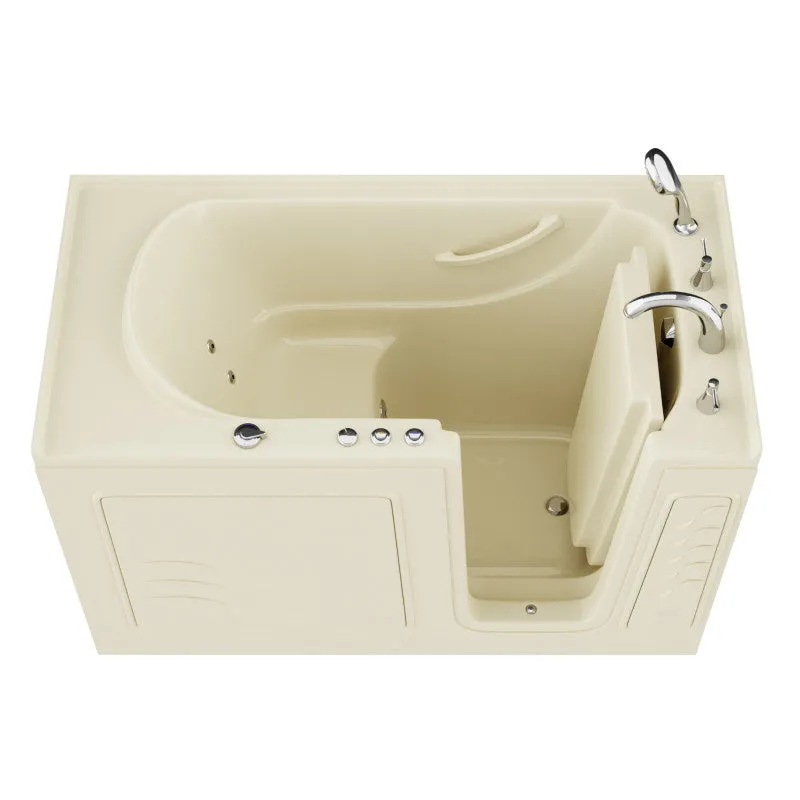 ANZZI Coupe Series 30 in. x 60 in. Right Drain Quick Fill Walk-In Whirlpool Tub with Powered Fast Drain in Biscuit