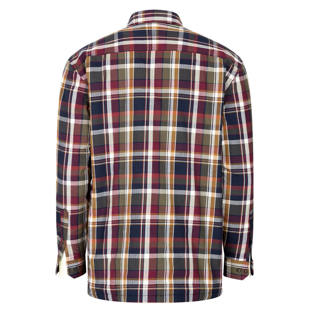 Arran Micro Fleece Lined 100% Cotton Shirt - Wine/Olive Check by Hoggs of Fife