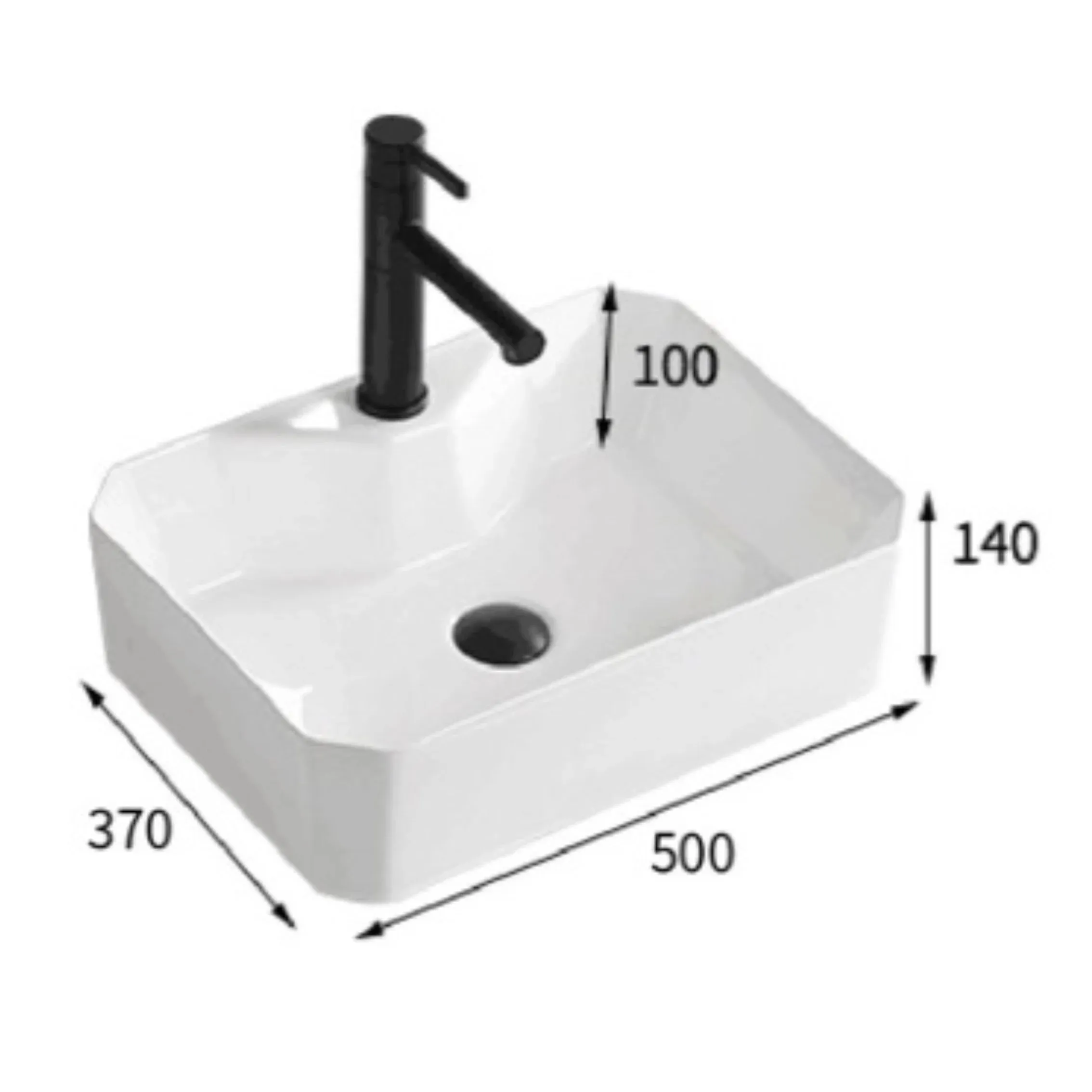 Balcony Sink Art Ceramic Basin Set White Washbasin Bathroom Sink Set