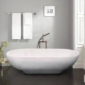 Bianco Carrara White Marble Bathtub Hand-carved from Solid Marble Block (W)30" (L)70" (H)20"