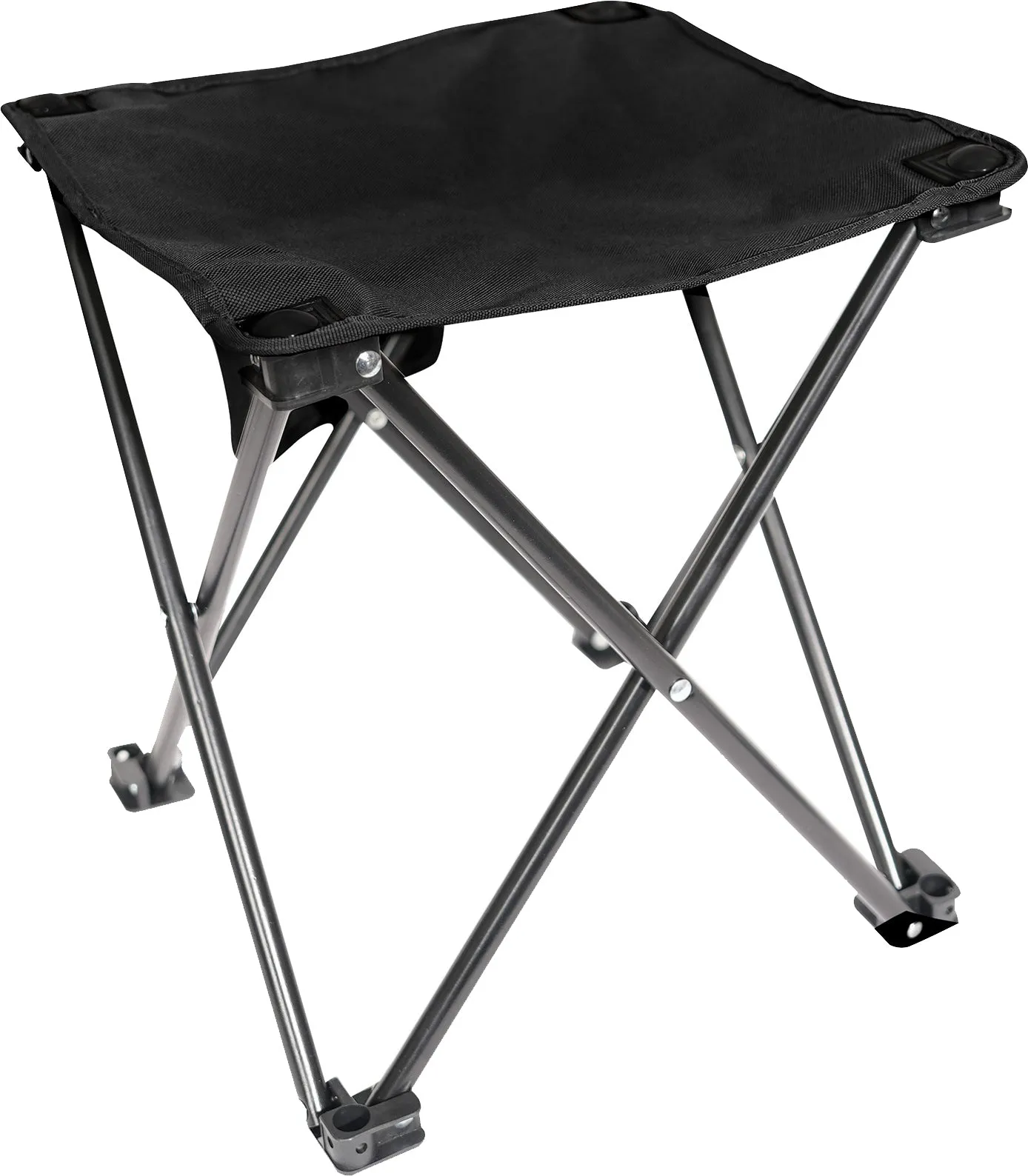 Black Collapsible 4 Leg Camp Stool