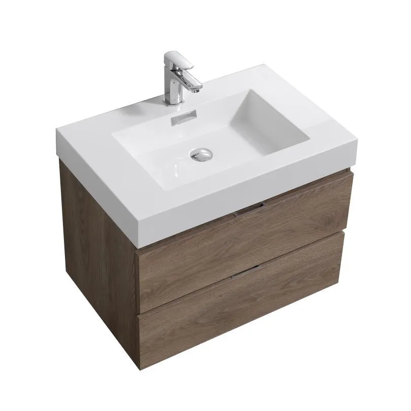 Bliss 30" Wall Mount Modern Bathroom Vanity