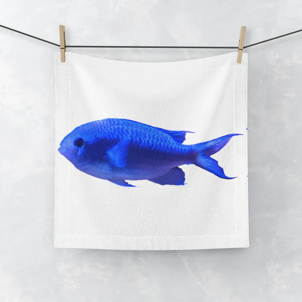 Blue Fish Face Towel