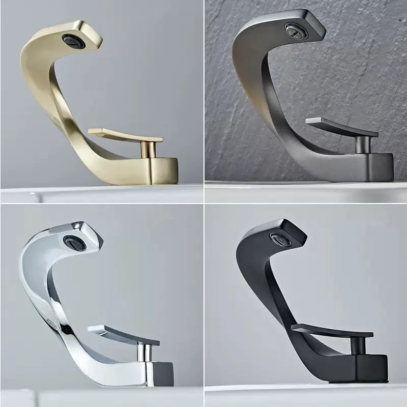 Brass Bathroom Basin Faucet Hot and Cold Water Washbasin Taps