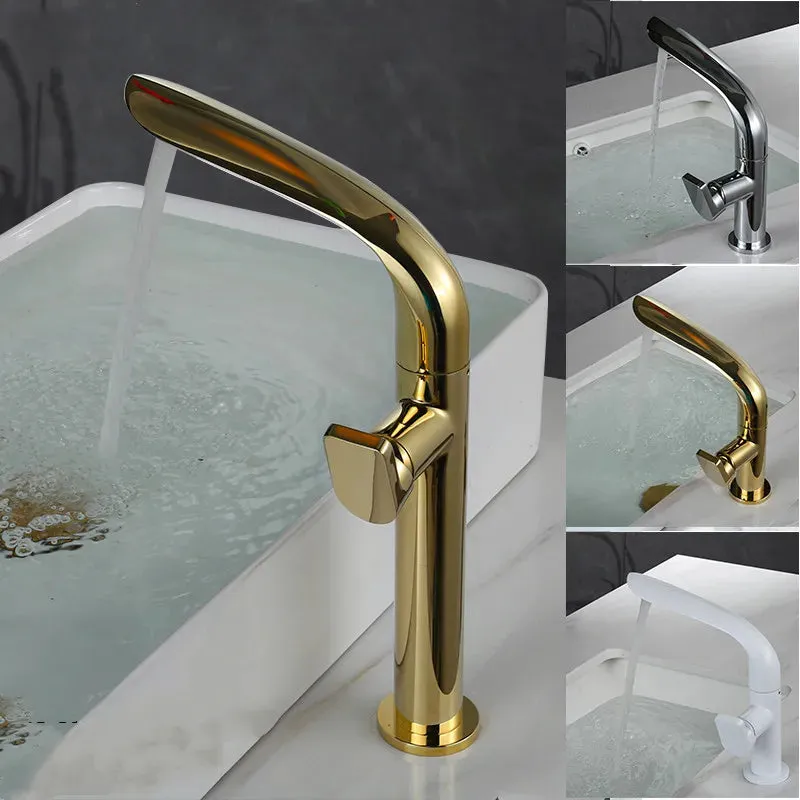 Brushed Basin Faucet Brass Bathroom Faucet Mixer Tap Basin Faucet