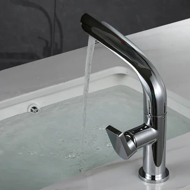 Brushed Basin Faucet Brass Bathroom Faucet Mixer Tap Basin Faucet