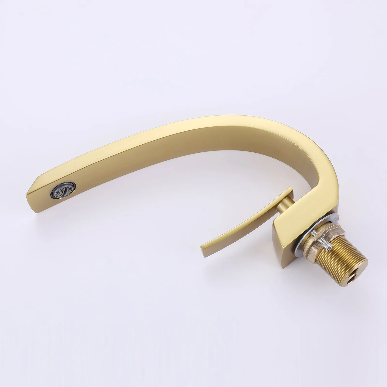 Brushed Gold Bathroom Sink Faucet with 6-inch Deck Plate RB0979