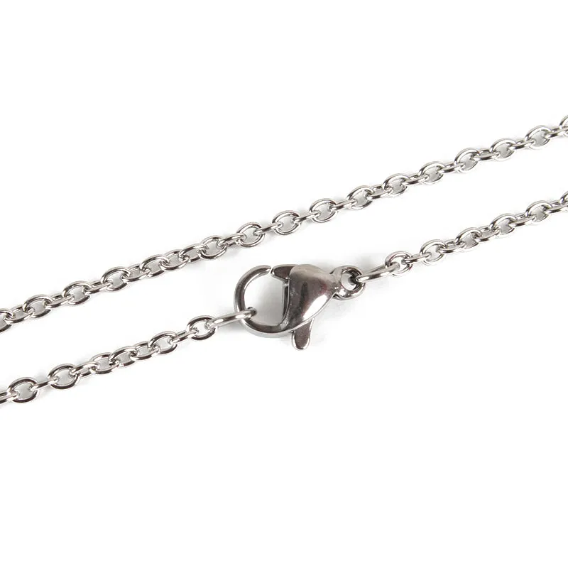 Cable 2mm Chain Necklace - Plated Stainless - 17.75"