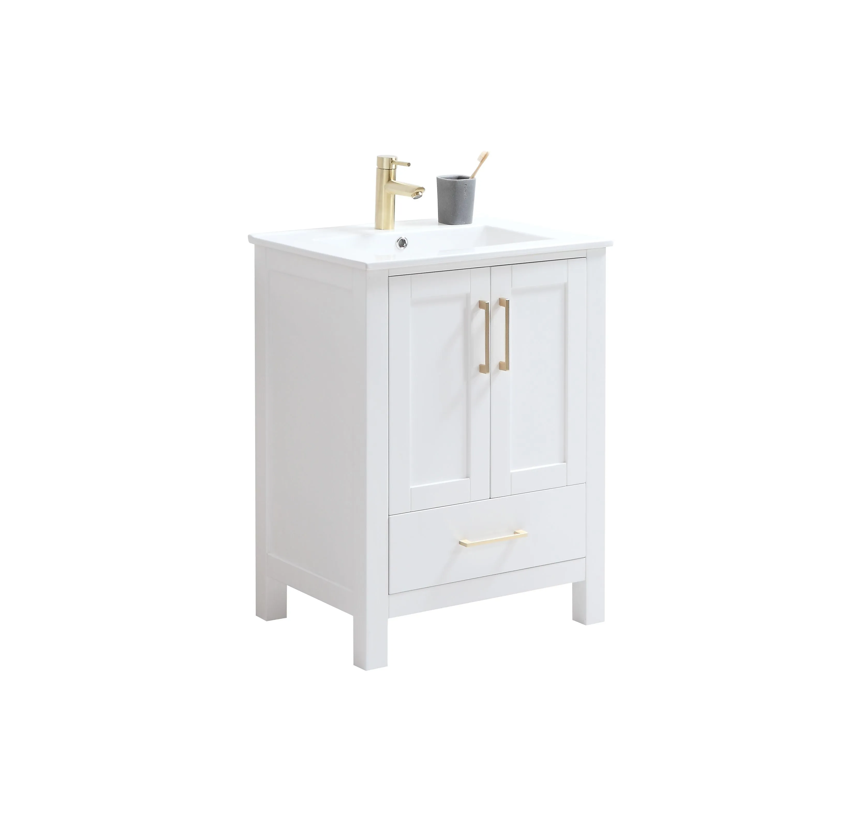 CCS201 - 24" x 18"White, Floor Standing Modern Bathroom Vanity