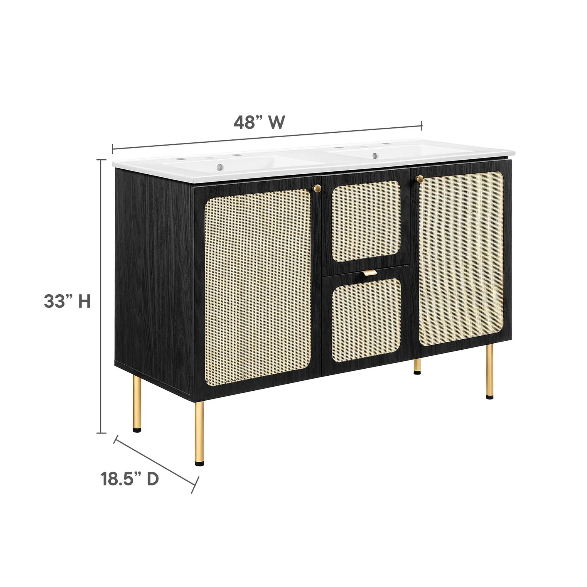 Chaucer 48" Double Sink Bathroom Vanity by Modway