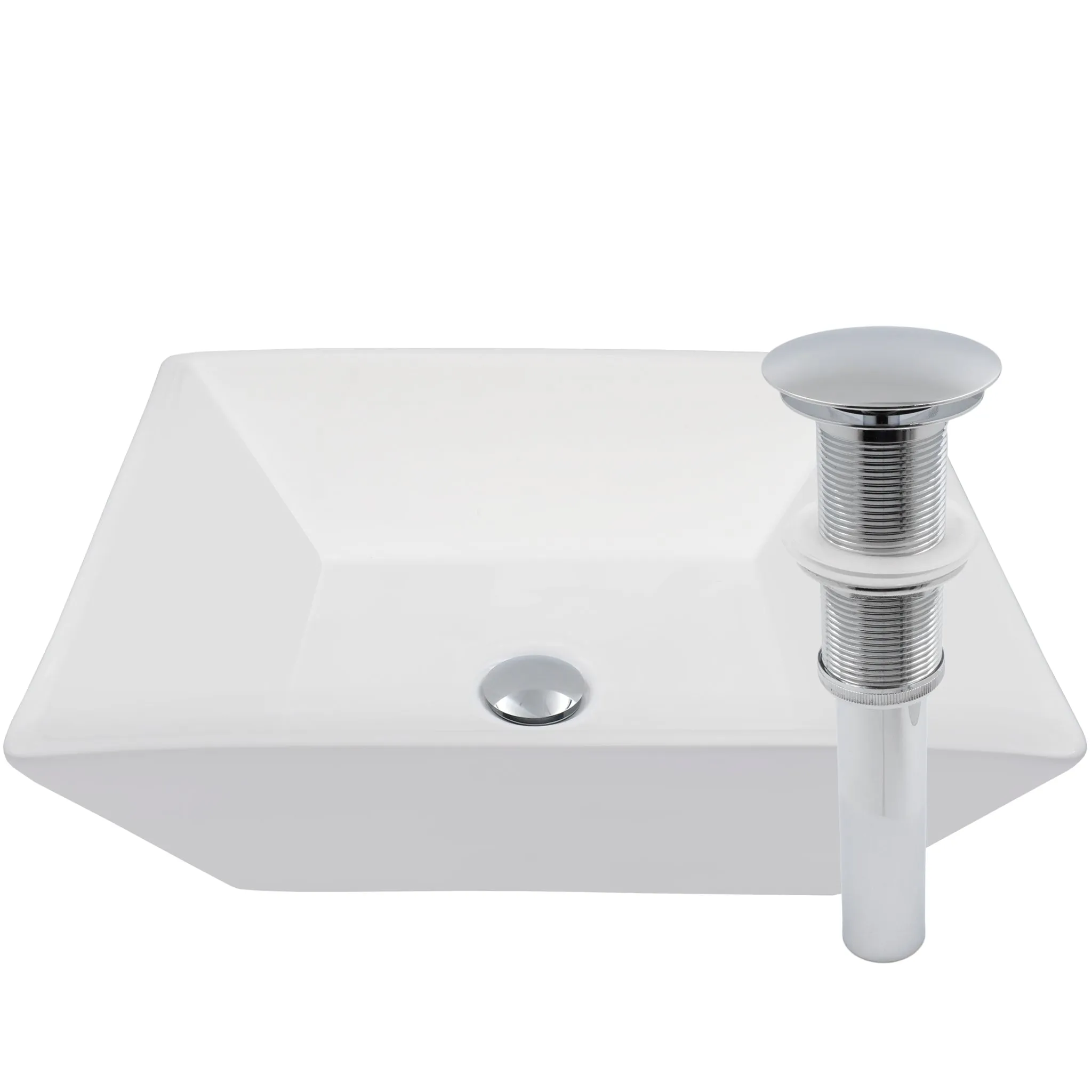 Contemporary Square White Porcelain Vessel Bathroom Sink TP-V10W