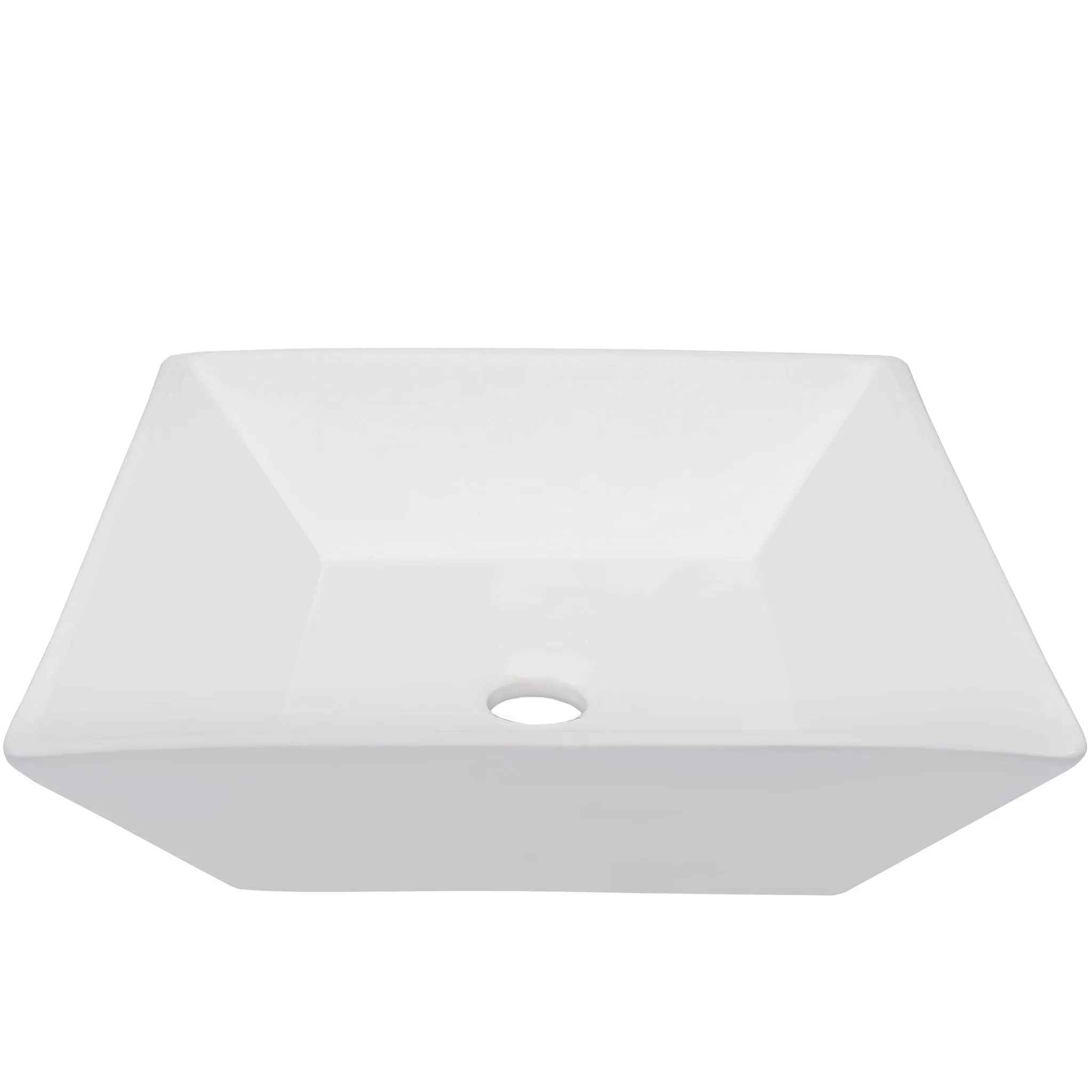 Contemporary Square White Porcelain Vessel Bathroom Sink TP-V10W