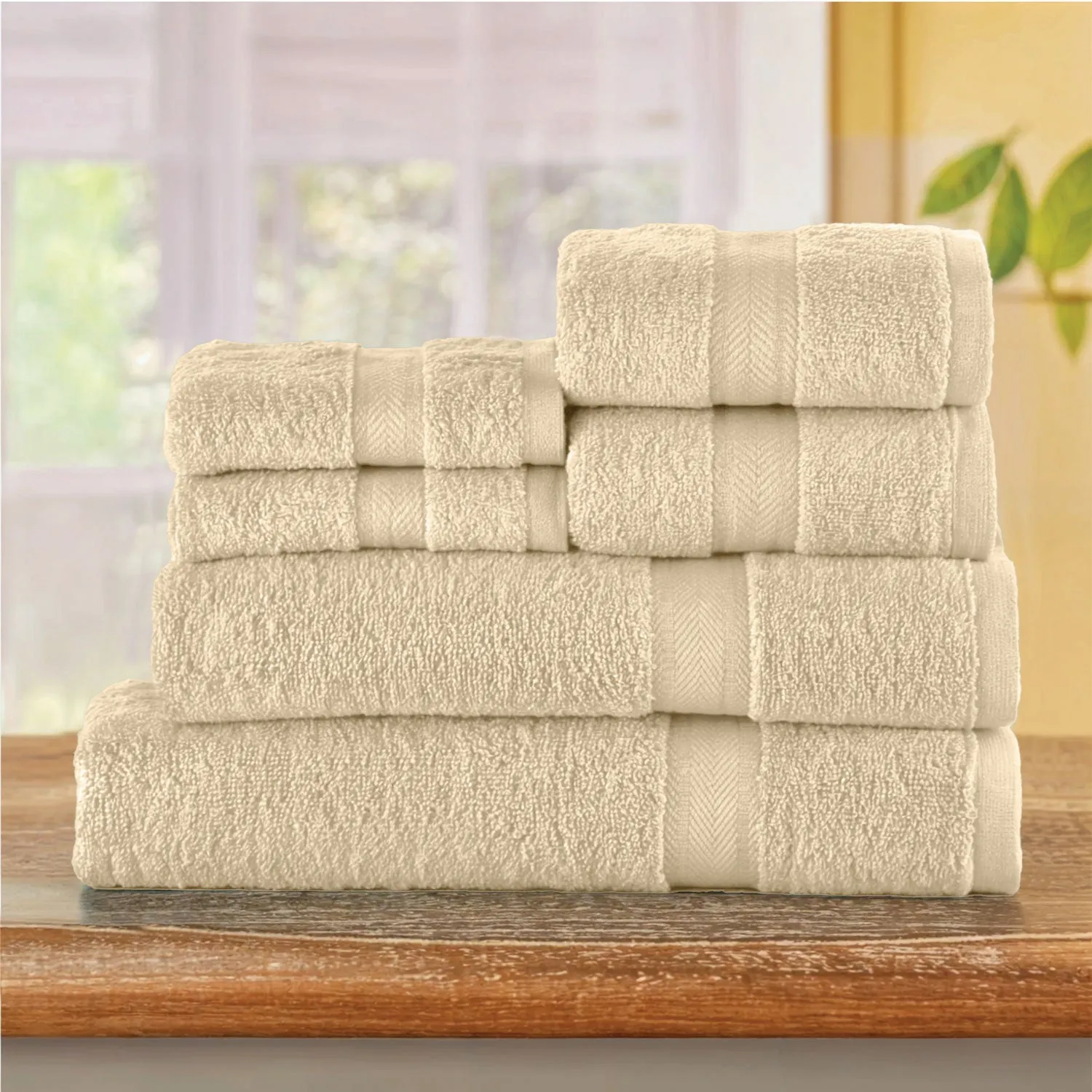 Cotton Towels 6 Piece Set-Soft Feel, Quick Dry, Highly Absorbent Durable Towels