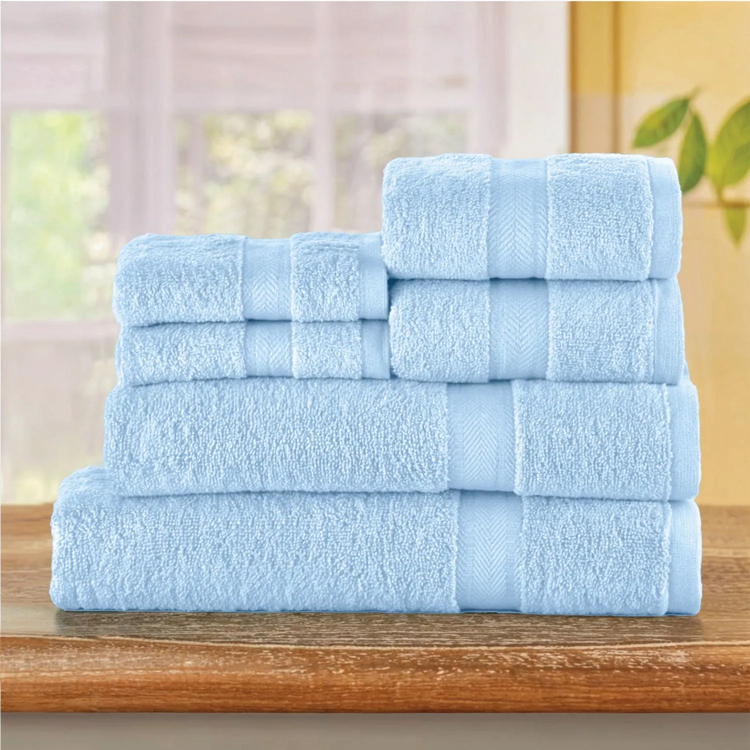 Cotton Towels 6 Piece Set-Soft Feel, Quick Dry, Highly Absorbent Durable Towels