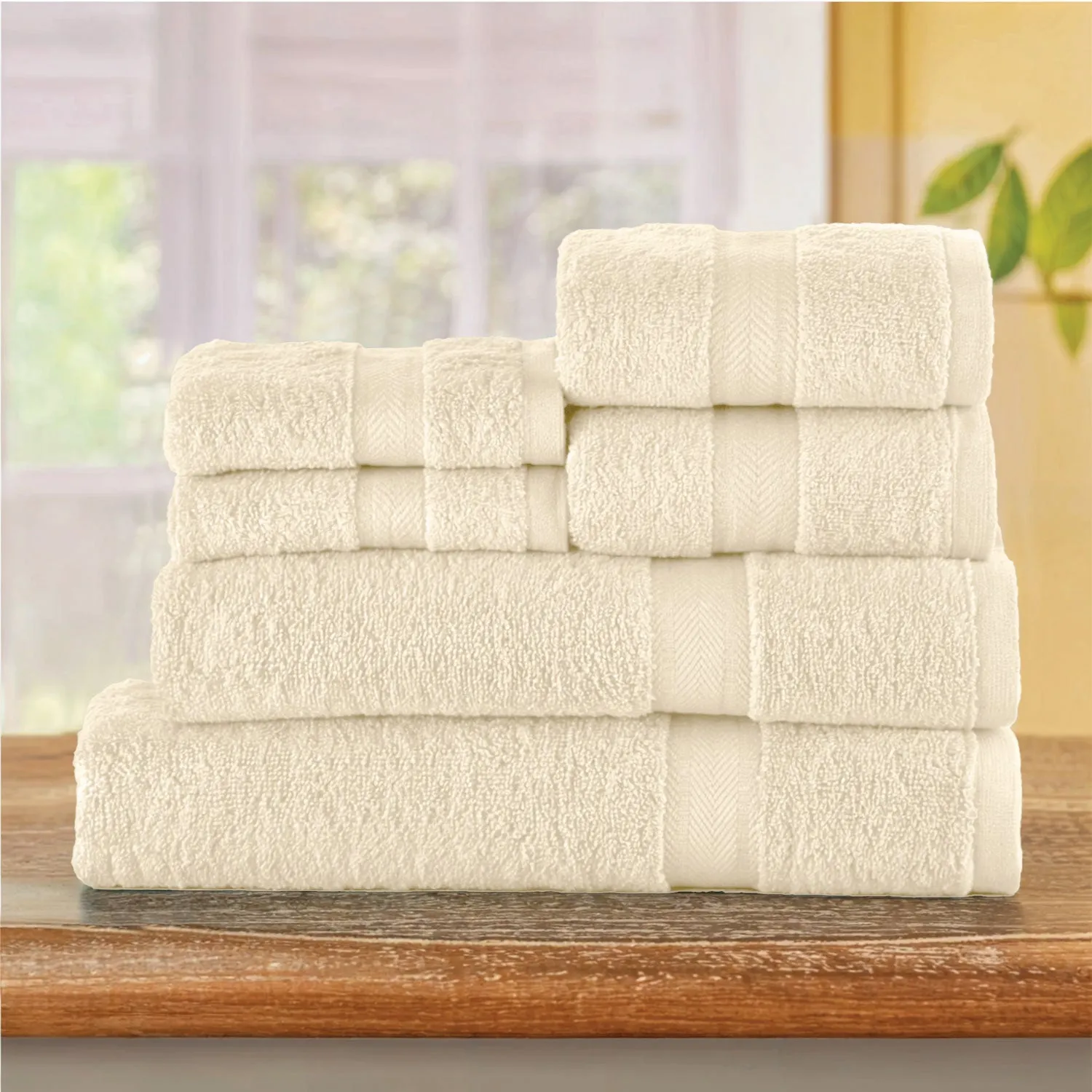 Cotton Towels 6 Piece Set-Soft Feel, Quick Dry, Highly Absorbent Durable Towels