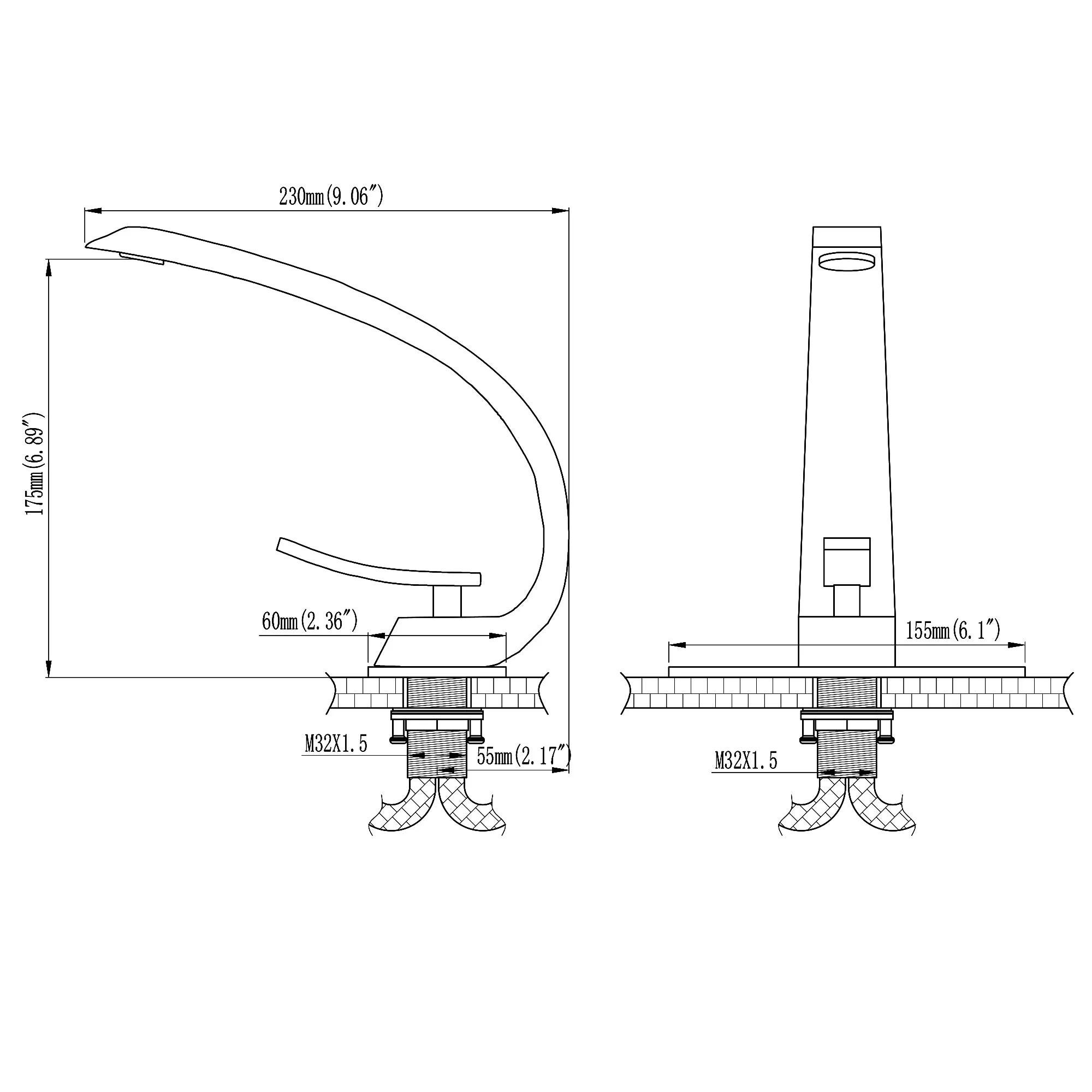 Deck Mount Basin Faucet Single Handle Bathroom Faucet RB0725