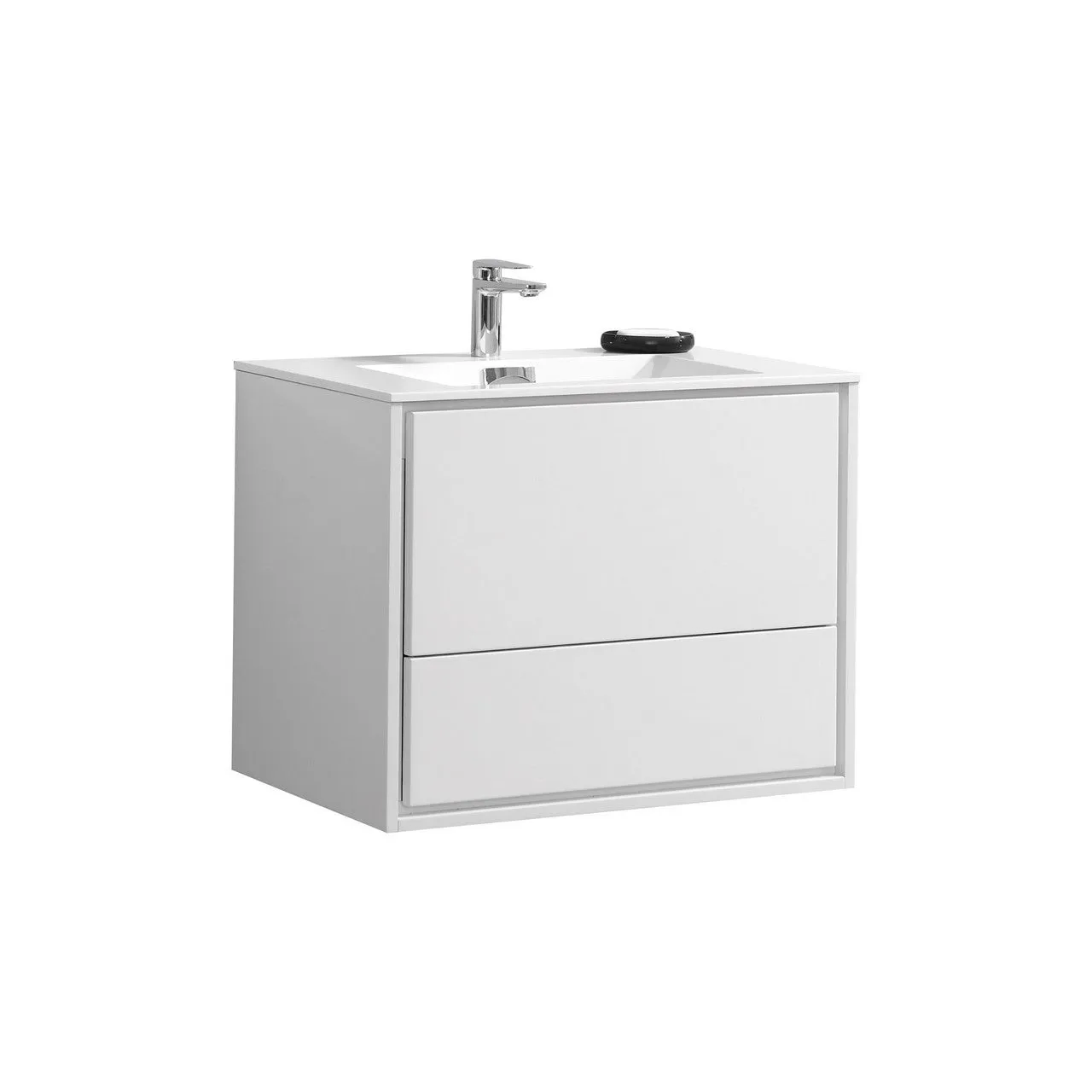 DL30GW, 30″ HIGH GLOSS WHITE WALL MOUNT MODERN BATHROOM VANITY