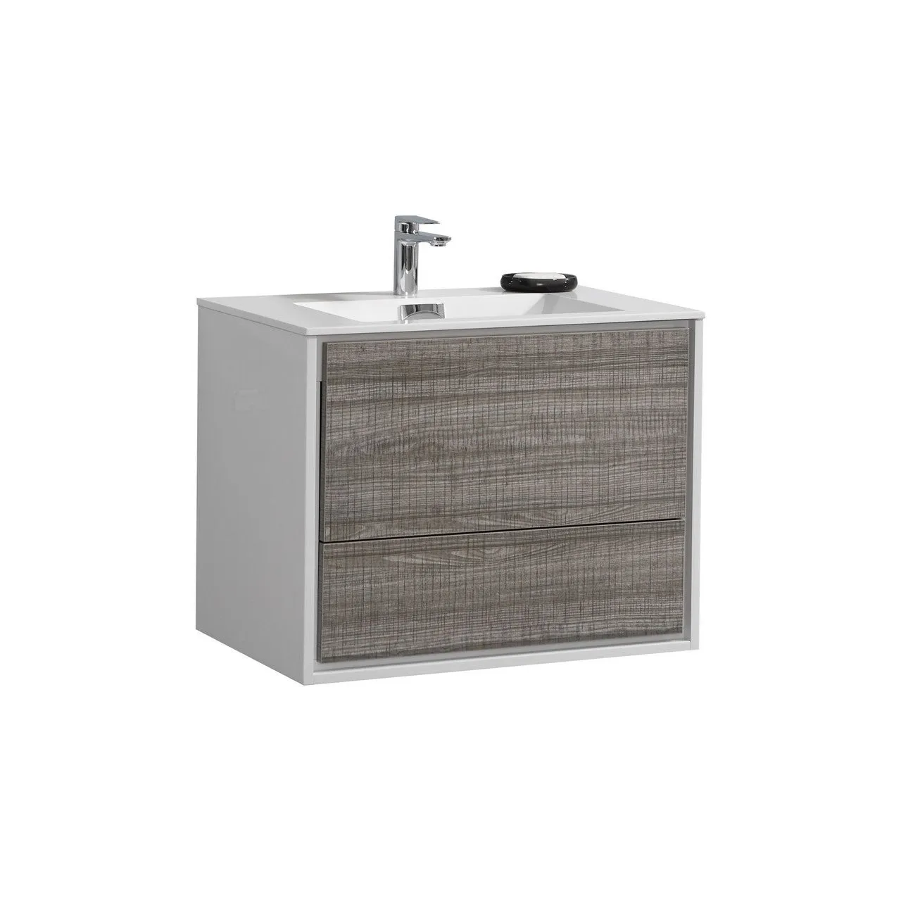 DL30HG, 30″ ASH GREY WALL MOUNT MODERN BATHROOM VANITY