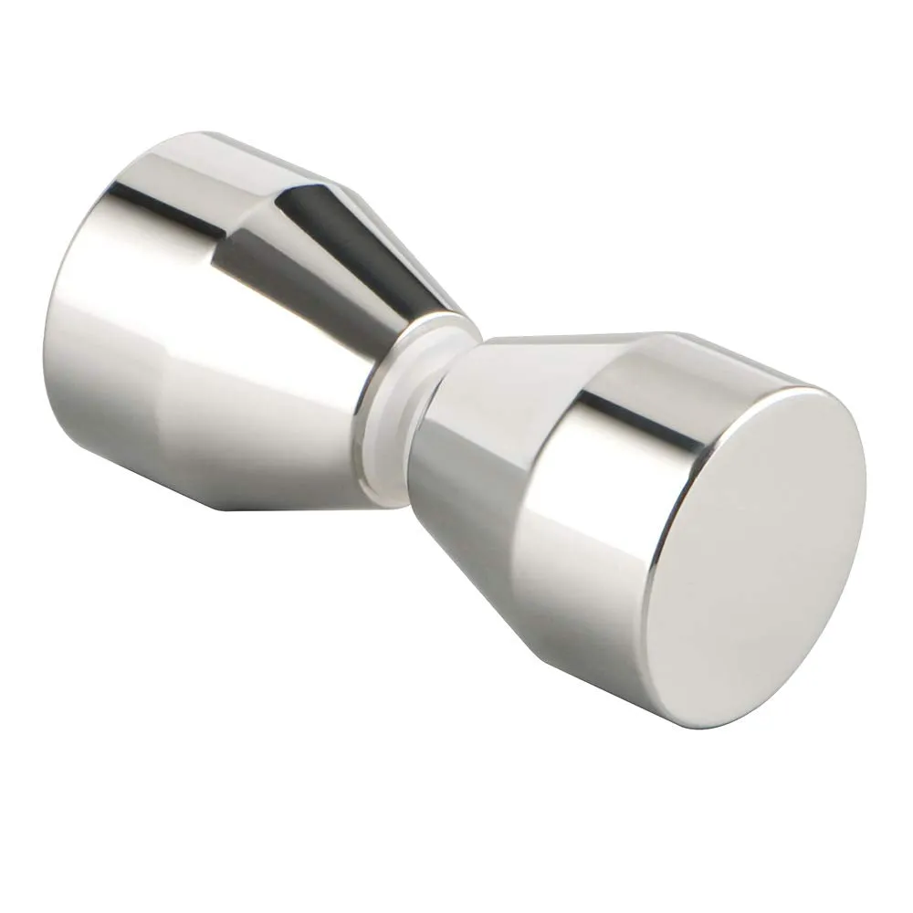 Double Sided Shower Glass Door Knob, Round SUS304 Brushed Nickel