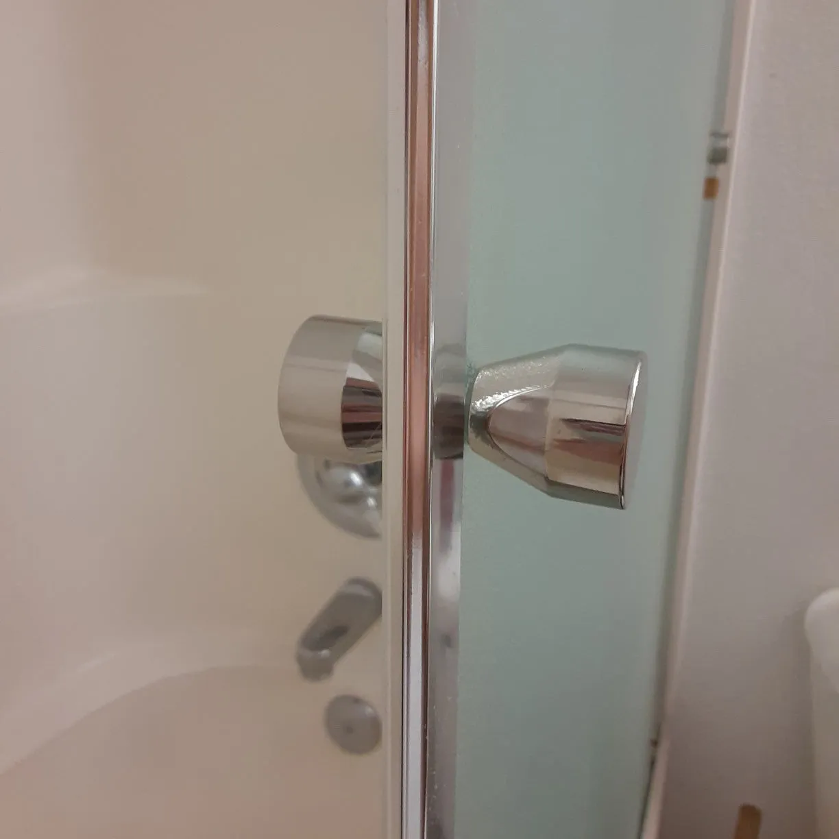 Double Sided Shower Glass Door Knob, Round SUS304 Brushed Nickel