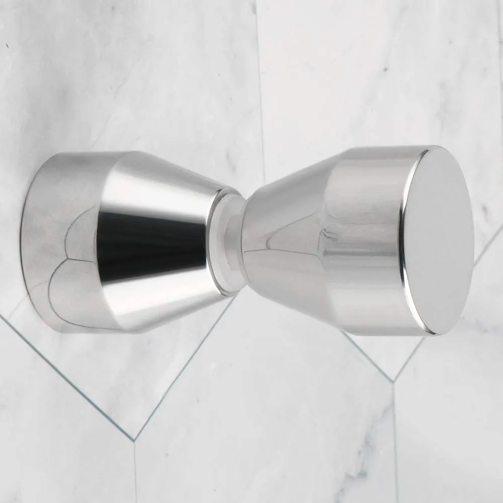 Double Sided Shower Glass Door Knob, Round SUS304 Brushed Nickel