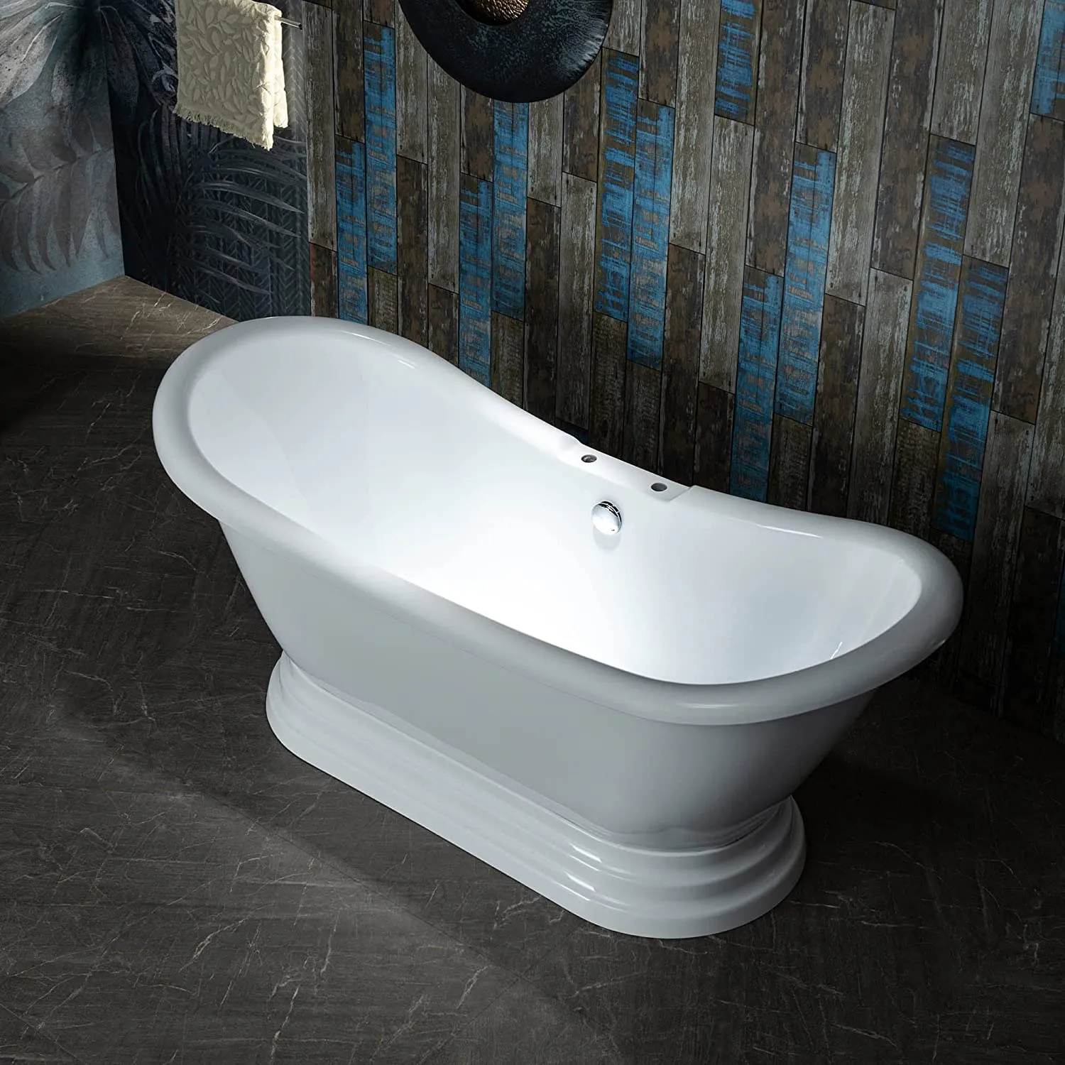 Dreamwerks 5.75 ft. Pedestal Bathtub in White