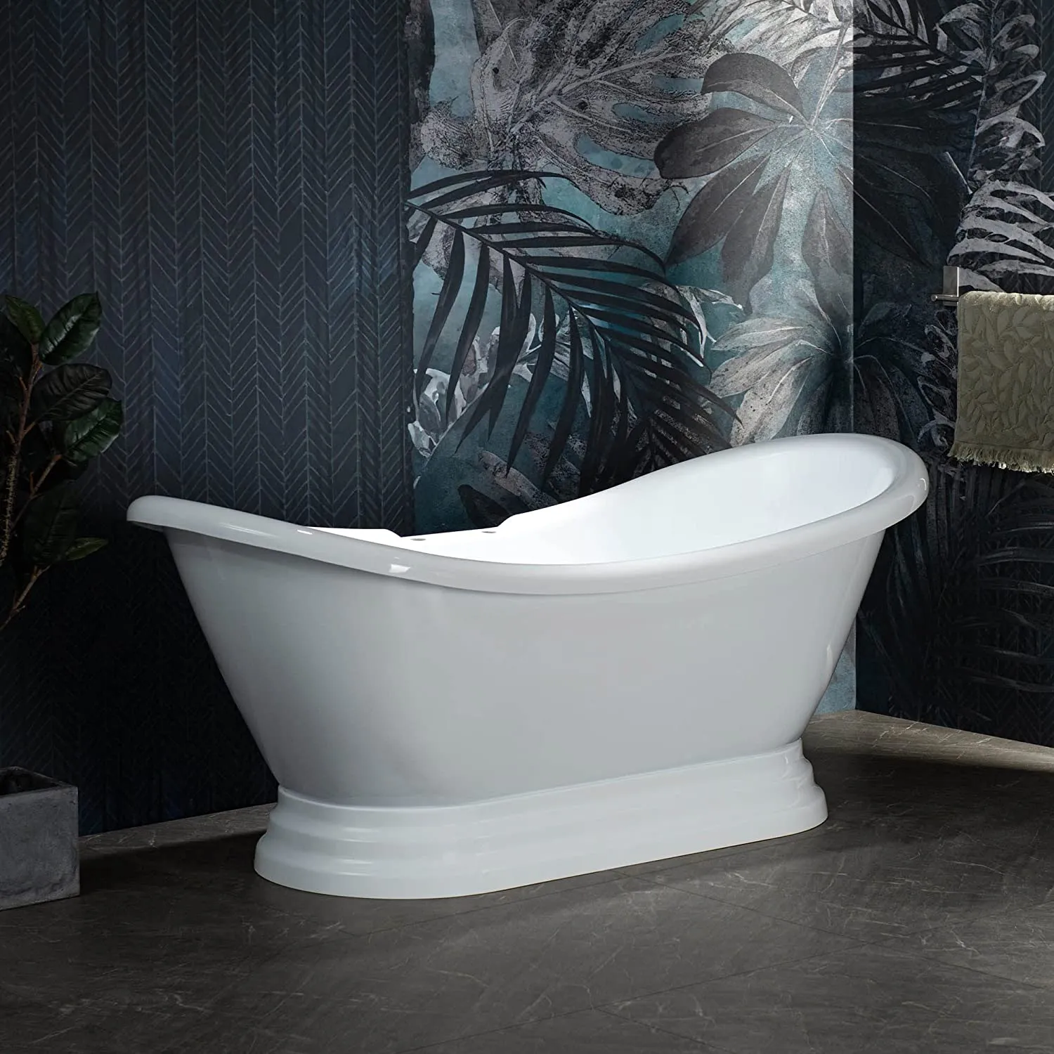 Dreamwerks 5.75 ft. Pedestal Bathtub in White