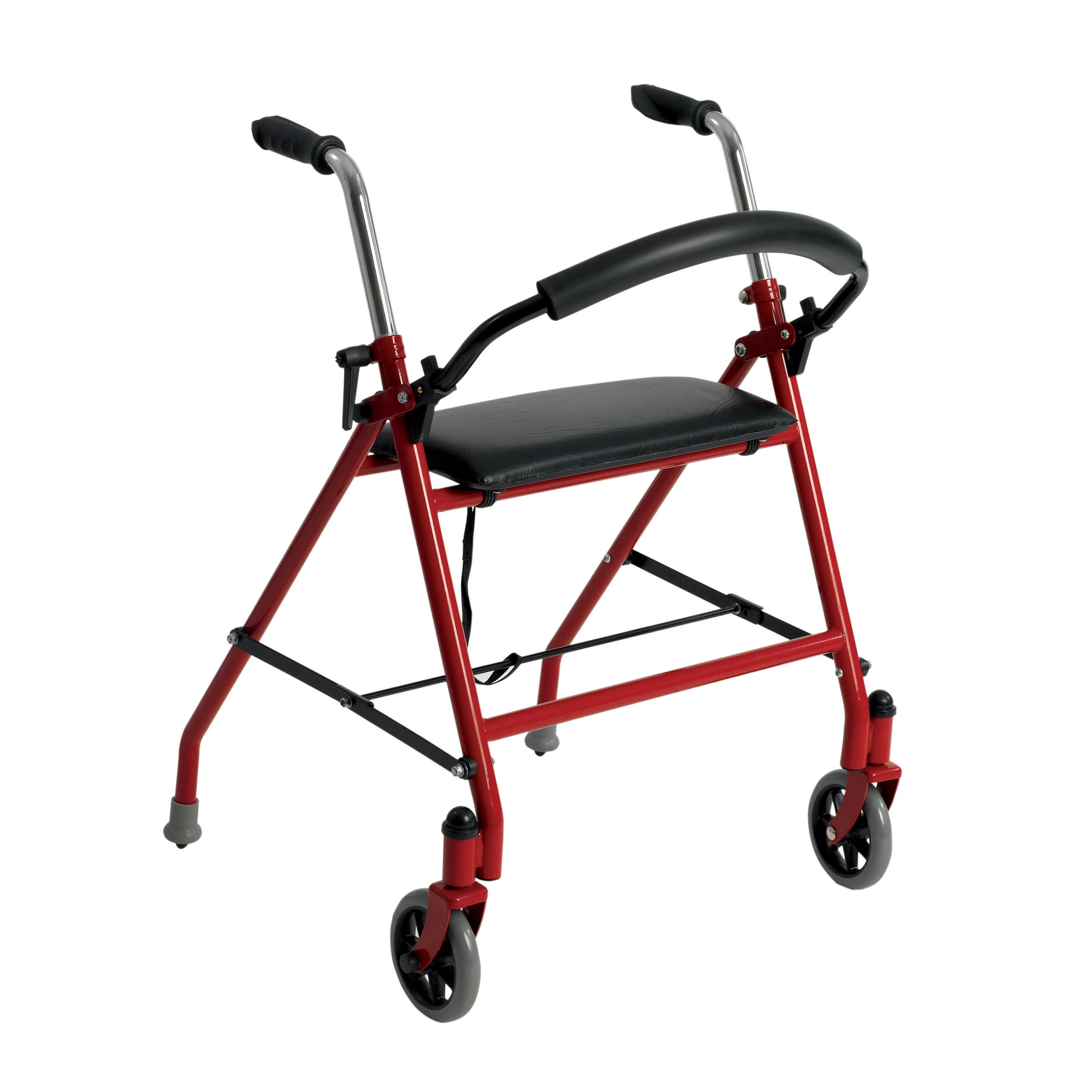 Drive Medical 1239rd Two Wheeled Walker with Seat, Red